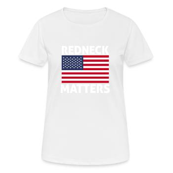Redneck America Matters Land Western USA Männer - Frauen T-Shirt atmungsaktiv - Weiß - Vorne - AI Model Female 172 dark (172cm)