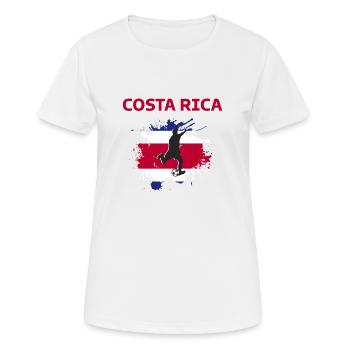 Costa Rica Fußball 2022 Unterstützung Costa Rica - Frauen T-Shirt atmungsaktiv - Weiß - Vorne - AI Model Female 172 dark (172cm)