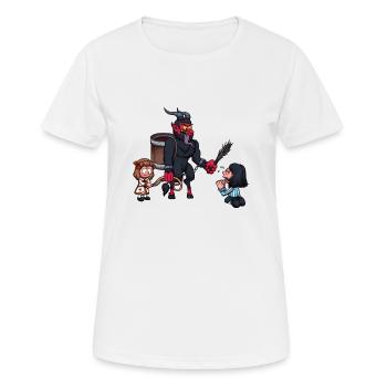Krampus punit les enfants - T-shirt respirant Femme - blanc - Devant - AI Model Female 172 dark (172cm)