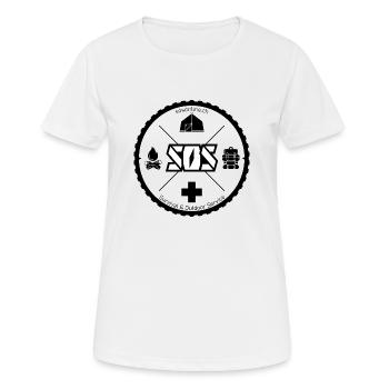 SOS Logo blanc Fond neutre - T-shirt respirant Femme - blanc - Devant - AI Model Female 172 dark (172cm)