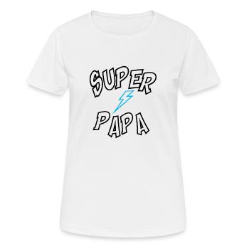 Super Papa - Frauen T-Shirt atmungsaktiv - Weiß - Vorne - AI Model Female 172 dark (172cm)