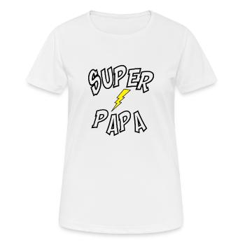 Super Papa - Frauen T-Shirt atmungsaktiv - Weiß - Vorne - AI Model Female 172 dark (172cm)