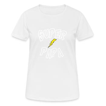 Super Papa - Frauen T-Shirt atmungsaktiv - Weiß - Vorne - AI Model Female 172 dark (172cm)