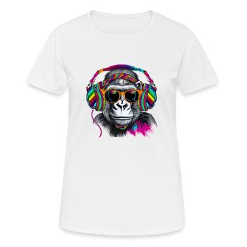 Eye-catcher monkey with headphones and sunglasses - Women's Breathable T-Shirt - white - Front - AI Model Female 172 dark (172cm)