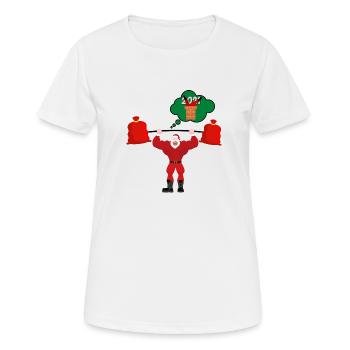 Père Noël en forme - T-shirt respirant Femme - blanc - Devant - AI Model Female 172 dark (172cm)