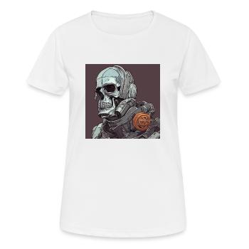 Soldatenroboterschädel der Zukunft - Frauen T-Shirt atmungsaktiv - Weiß - Vorne - AI Model Female 172 dark (172cm)