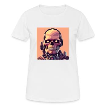 Soldatenroboterschädel der Zukunft - Frauen T-Shirt atmungsaktiv - Weiß - Vorne - AI Model Female 172 dark (172cm)