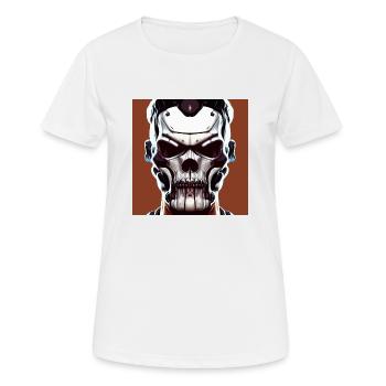 Soldatenroboterschädel der Zukunft - Frauen T-Shirt atmungsaktiv - Weiß - Vorne - AI Model Female 172 dark (172cm)