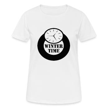 Heure d'hiver - T-shirt respirant Femme - blanc - Devant - AI Model Female 172 dark (172cm)