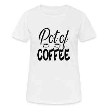 Pot of Coffee - Women's Breathable T-Shirt - white - Front - AI Model Female 172 dark (172cm)