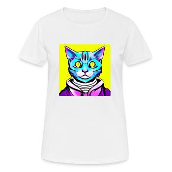 Illustration eines Katzenporträts, Vektor - Frauen T-Shirt atmungsaktiv - Weiß - Vorne - AI Model Female 172 dark (172cm)