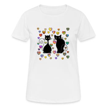 Chats - T-shirt respirant Femme - blanc - Devant - AI Model Female 172 dark (172cm)