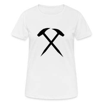 Mallets and irons, mining symbol - Women's Breathable T-Shirt - white - Front - AI Model Female 172 dark (172cm)