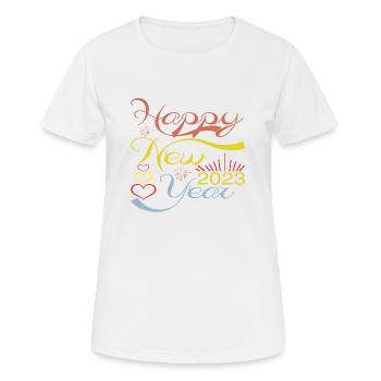 Happy New Year 2023 - Frauen T-Shirt atmungsaktiv - Weiß - Vorne - AI Model Female 172 dark (172cm)