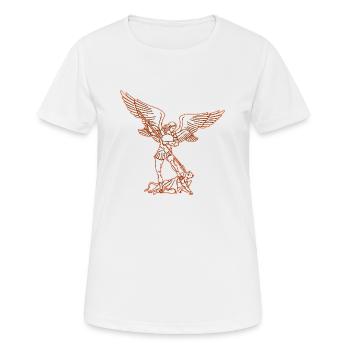 Michel archange saint ange chrétien saint snkt - T-shirt respirant Femme - blanc - Devant - AI Model Female 172 dark (172cm)