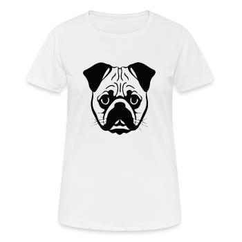 Chiot carlin - T-shirt respirant Femme - blanc - Devant - AI Model Female 172 dark (172cm)