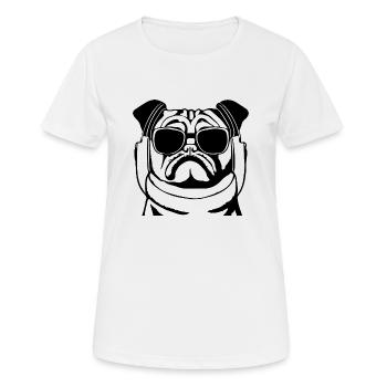 Chiot carlin - T-shirt respirant Femme - blanc - Devant - AI Model Female 172 dark (172cm)