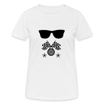 Auto - Frauen T-Shirt atmungsaktiv - Weiß - Vorne - AI Model Female 172 dark (172cm)