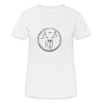 Vache à corne / Vache suisse - T-shirt respirant Femme - blanc - Devant - AI Model Female 172 dark (172cm)