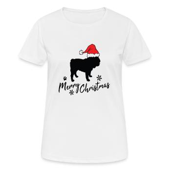 Joyeux Noël deutsch Bulldog - T-shirt respirant Femme - blanc - Devant - AI Model Female 172 dark (172cm)