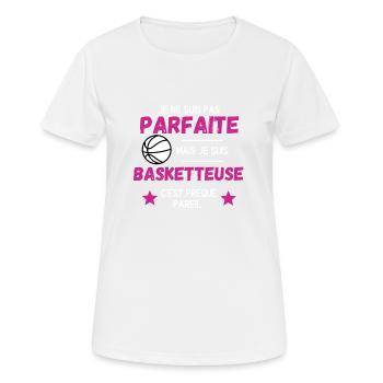 Vêtements humour sur le thème du basketball. - T-shirt respirant Femme - blanc - Devant - AI Model Female 172 dark (172cm)
