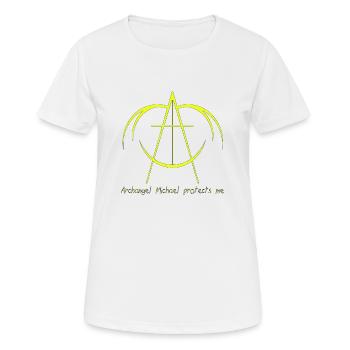 Michel archange saint ange chrétien saint snkt - T-shirt respirant Femme - blanc - Devant - AI Model Female 172 dark (172cm)