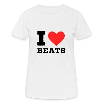 Ich liebe Beats - Frauen T-Shirt atmungsaktiv - Weiß - Vorne - AI Model Female 172 dark (172cm)