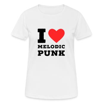 J’adore le punk mélodique - T-shirt respirant Femme - blanc - Devant - AI Model Female 172 dark (172cm)