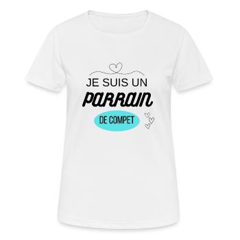 je suis un parrain de compet - T-shirt respirant Femme - blanc - Devant - AI Model Female 172 dark (172cm)