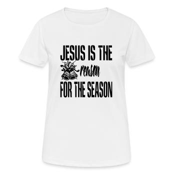 Jesus is the reason for the Season - Women's Breathable T-Shirt - white - Front - AI Model Female 172 dark (172cm)