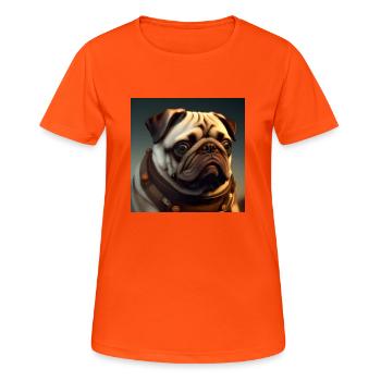 Mops - Frauen T-Shirt atmungsaktiv - Neonorange - Vorne - AI Model Female 172 dark (172cm)