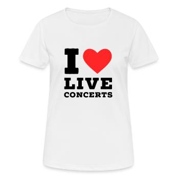 Ich liebe Live-Konzerte - Frauen T-Shirt atmungsaktiv - Weiß - Vorne - AI Model Female 172 dark (172cm)