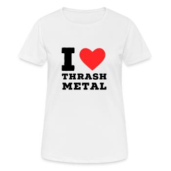 Ich liebe Trash Metal - Frauen T-Shirt atmungsaktiv - Weiß - Vorne - AI Model Female 172 dark (172cm)