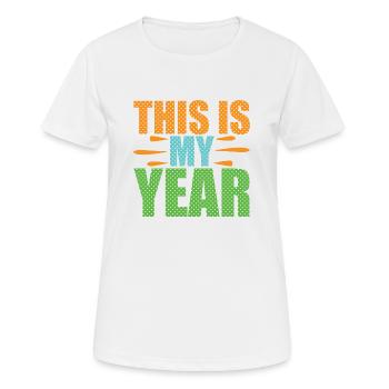 C’est mon année - T-shirt respirant Femme - blanc - Devant - AI Model Female 172 dark (172cm)