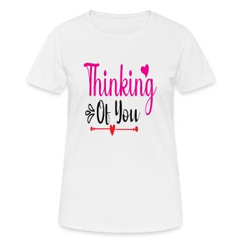 Thinking of you - Frauen T-Shirt atmungsaktiv - Weiß - Vorne - AI Model Female 172 dark (172cm)