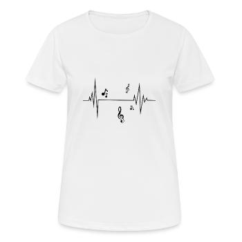 Heartbeat pour la musique - T-shirt respirant Femme - blanc - Devant - AI Model Female 172 dark (172cm)