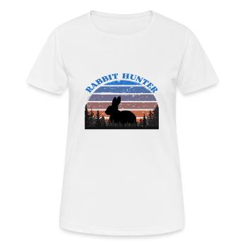 Rabbit Hunter - Frauen T-Shirt atmungsaktiv - Weiß - Vorne - AI Model Female 172 dark (172cm)