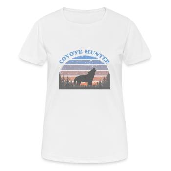 Coyote Hunter - Frauen T-Shirt atmungsaktiv - Weiß - Vorne - AI Model Female 172 dark (172cm)
