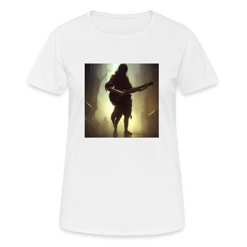 Portrait de guitariste sombre - T-shirt respirant Femme - blanc - Devant - AI Model Female 172 dark (172cm)