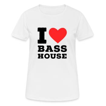 J’adore la bass house - T-shirt respirant Femme - blanc - Devant - AI Model Female 172 dark (172cm)