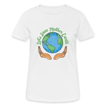 Mutter Erde retten Natur Klimawandel Umwelt - Frauen T-Shirt atmungsaktiv - Weiß - Vorne - AI Model Female 172 dark (172cm)