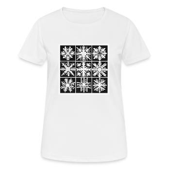 Snow flakes black and white pattern - Women's Breathable T-Shirt - white - Front - AI Model Female 172 dark (172cm)