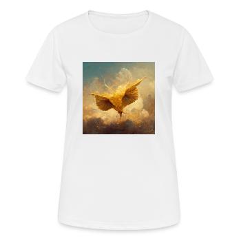 Aufsteigender Goldener Vogel - Frauen T-Shirt atmungsaktiv - Weiß - Vorne - AI Model Female 172 dark (172cm)