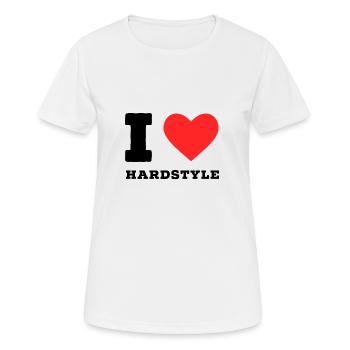 Ich liebe Hardstyle - Frauen T-Shirt atmungsaktiv - Weiß - Vorne - AI Model Female 172 dark (172cm)