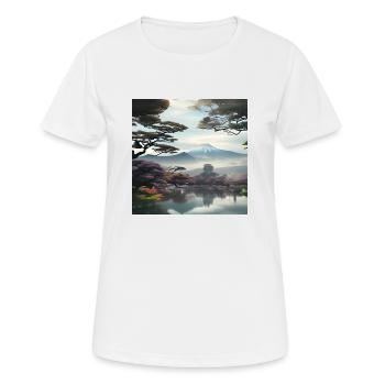 Paysage naturel au Japon - T-shirt respirant Femme - blanc - Devant - AI Model Female 172 dark (172cm)