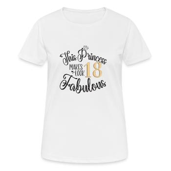 Birthday Gift, Queen Birthday, Number, Gold, Queen - Women's Breathable T-Shirt - white - Front - AI Model Female 172 dark (172cm)
