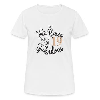 Birthday Gift, Queen Birthday, Number, Gold, Queen - Women's Breathable T-Shirt - white - Front - AI Model Female 172 dark (172cm)
