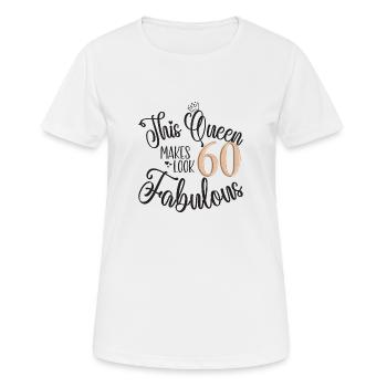 Birthday Gift, Queen Birthday, Number, Gold, Queen - Women's Breathable T-Shirt - white - Front - AI Model Female 172 dark (172cm)