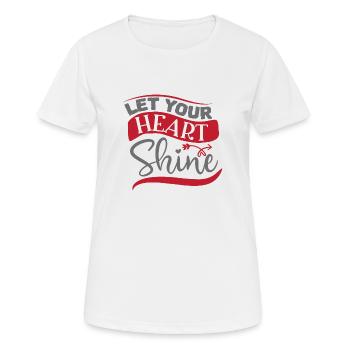 Laissez briller votre cœur - T-shirt respirant Femme - blanc - Devant - AI Model Female 172 dark (172cm)