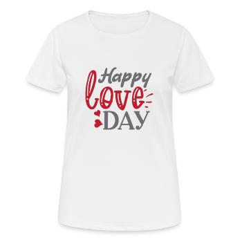 Happy love day - Frauen T-Shirt atmungsaktiv - Weiß - Vorne - AI Model Female 172 dark (172cm)